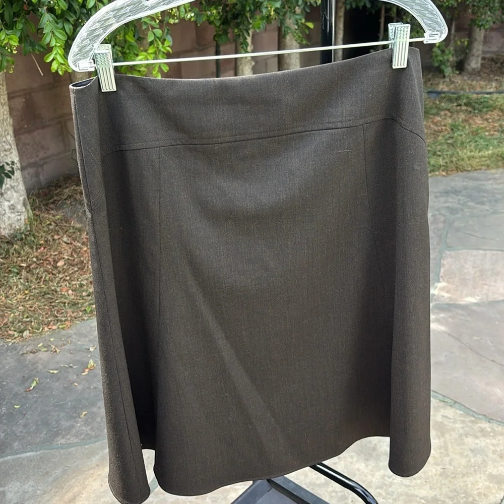 Lafayette 148 NY Skirt Brown Lightweight Virgin Wool A-Line  Size 12‎ Like New